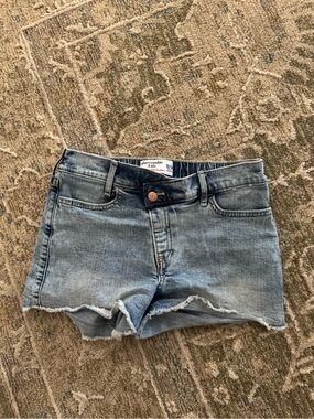 abercrombie kids faded blue denim cutoff shorts